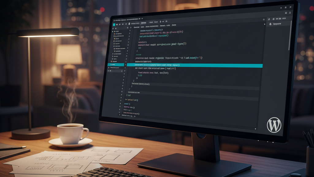 WordPress Custom Post Type code on a monitor in VS Code.