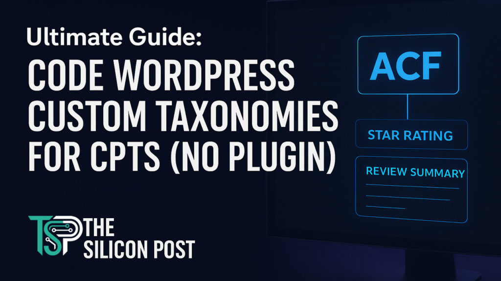 Ultimate guide to coding WordPress custom taxonomies for custom post types using ACF without plugins